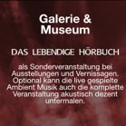 Text im Bild - beschreibt an welchen Orten Das Lebendige Hörbuch zu erleben ist.
