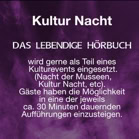 Text im Bild - beschreibt an welchen Orten Das Lebendige Hörbuch zu erleben ist.